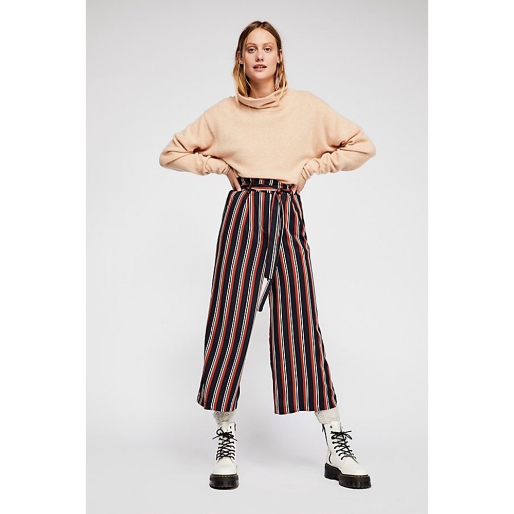 NWT Free People Stripe Culotte Pants